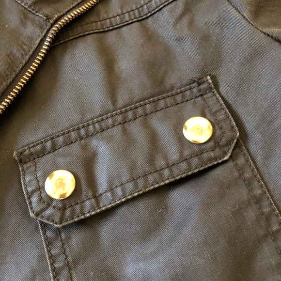 J Crew Downtown Coated Canvas Field Jacket Olive M - Picture 3 of 15